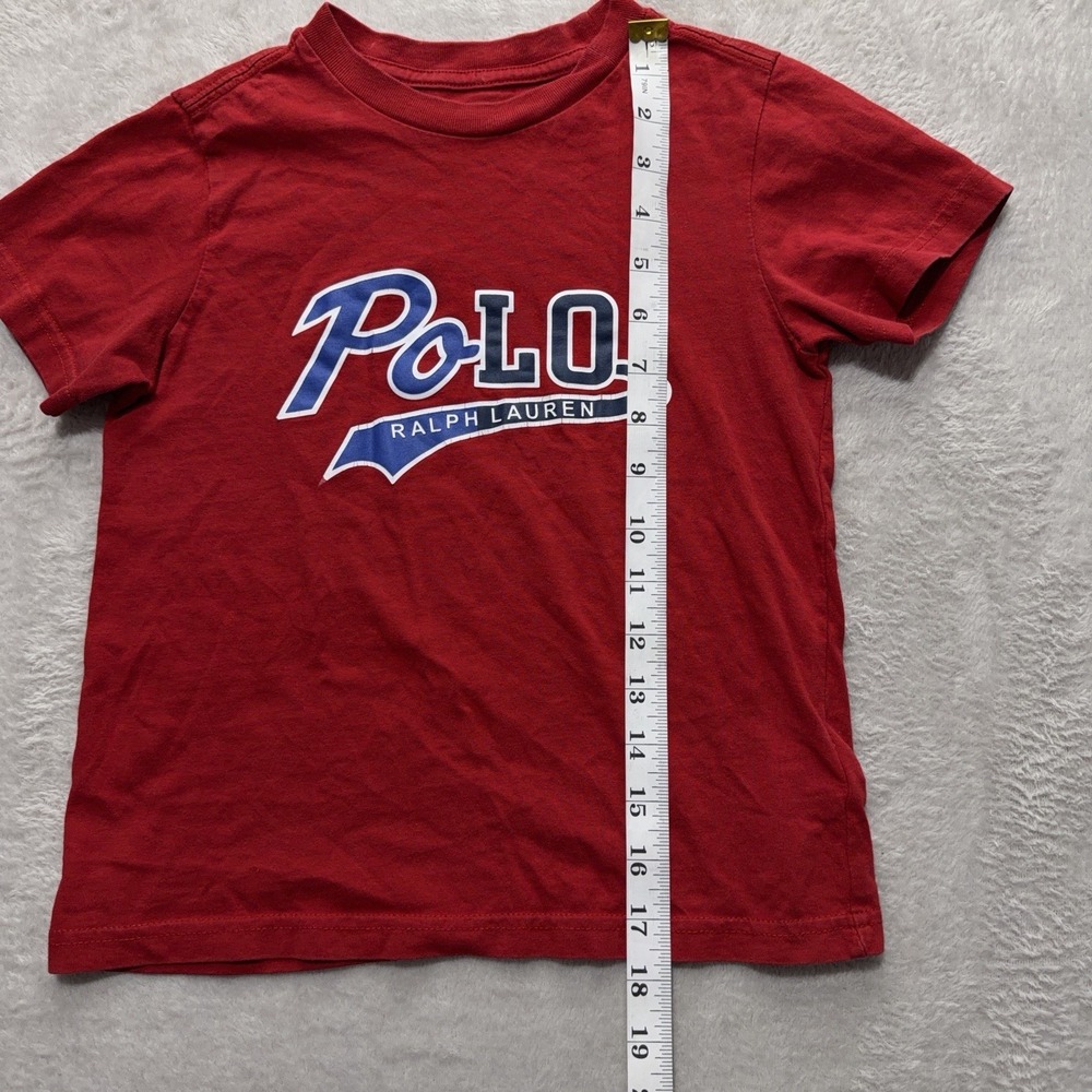 Polo Ralph Lauren Boys 5 Graphic Red Cotton Short Sleeve T Shirt Preppy Casual - Picture 9 of 10